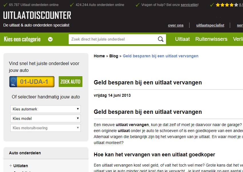 Uitlaatdiscounter blogs
